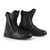 VENTI MAX H20 ZIP BOOT BLACK, a pair of black waterproof motorcycle zip boots with a sleek design, reinforced toe and heel areas, and zipper closures for secure fit at Webbs Motorcycles.