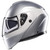 AGV STREETMODULAR LEVICO – MATT DOUBLE LIGHT GREY – FLIP FRONT motorcycle helmet, front view showing the sleek design and visor detail.