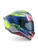 ALPINESTARS S-R7 LUMEN – SILVER / BLACK / PINK / YELLOW FLUO GLOSSY – FULL FACE HELMET, a glossy full-face motorcycle helmet with bold blue, silver, pink, yellow, and black design and visor at Webbs Motorcycles.