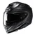 HJC RPHA 71 Mapos Helmet Black, matte black full-face motorcycle helmet with clear visor and angular graphics shown against a white background.