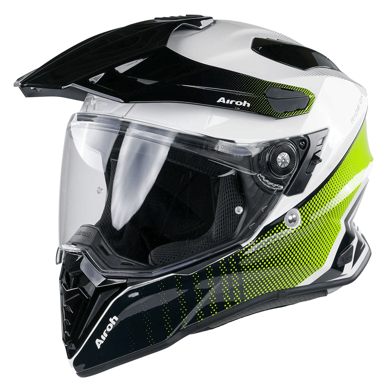 AIROH COMMANDER ADVENTURE HELMET - PROGRESS LIME GLOSS | Webbs