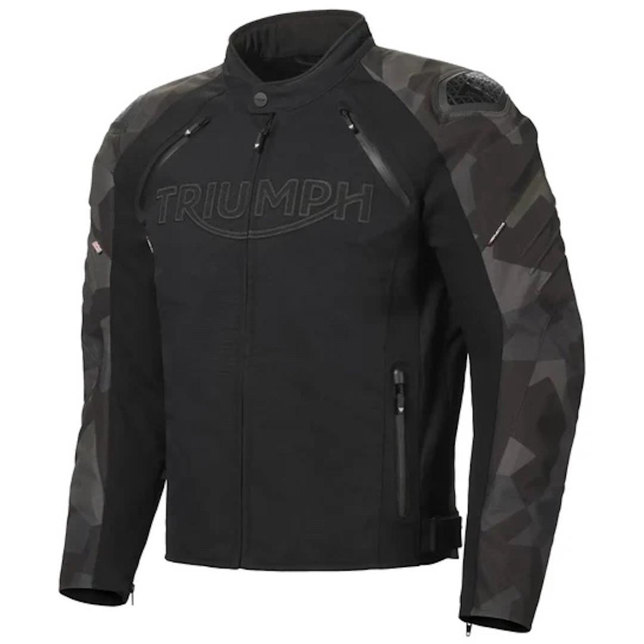 TRIUMPH MOTORCYCLES ナイロンジャケット ブラック M Triumph | triumph-triple-sports-tritech-jacket-black-camo | Webbs