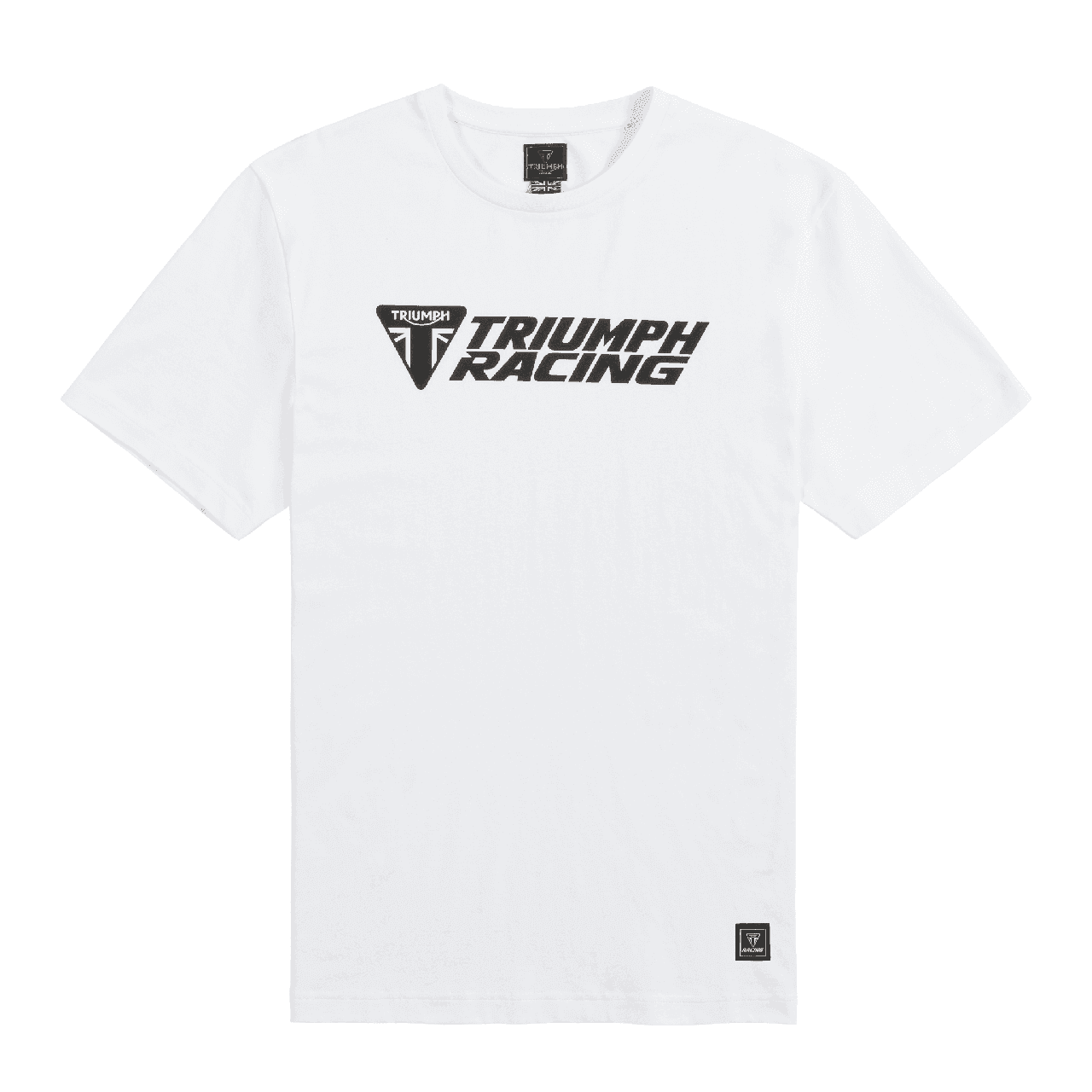 Image of Triumph Racing Logo T-Shirt White/Black | Triumph Motorcycle Clothing