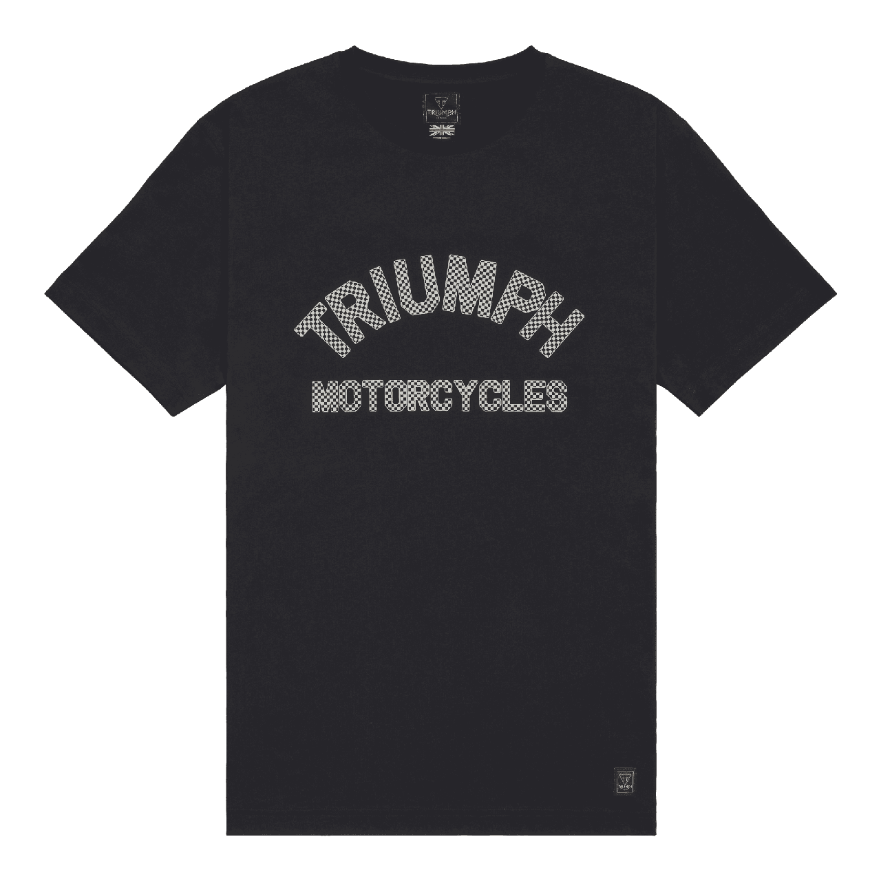 Image of Triumph Burnham Checkboard T-Shirt Black | Triumph Motorcycle Clothing