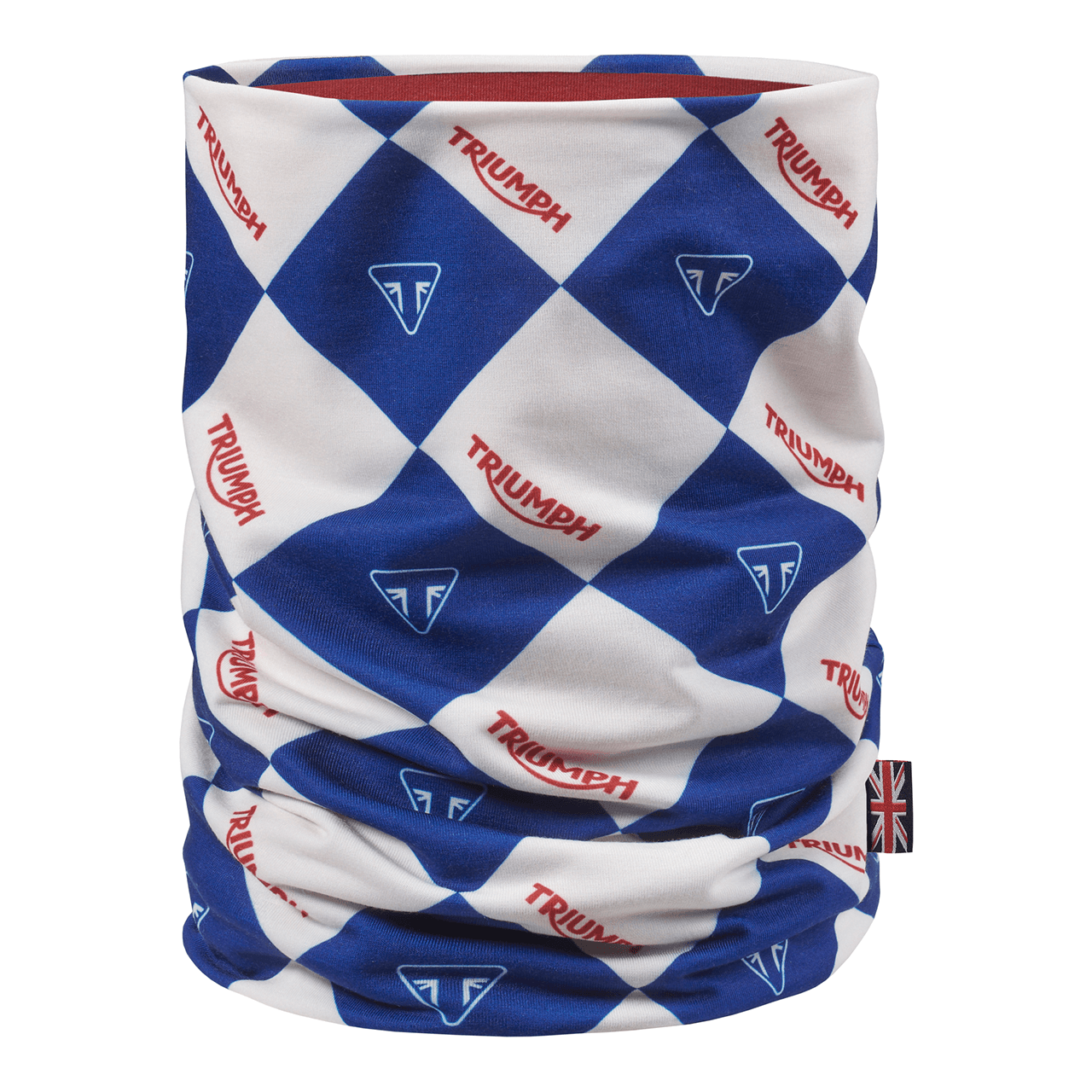 Image of Triumph Harlequinn Neck Tube Blue/ Bone | Triumph Motorcycle Clothing