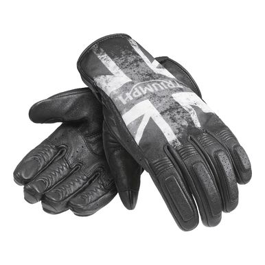 Triumph Blackjack Flag Leather Gloves Webbs