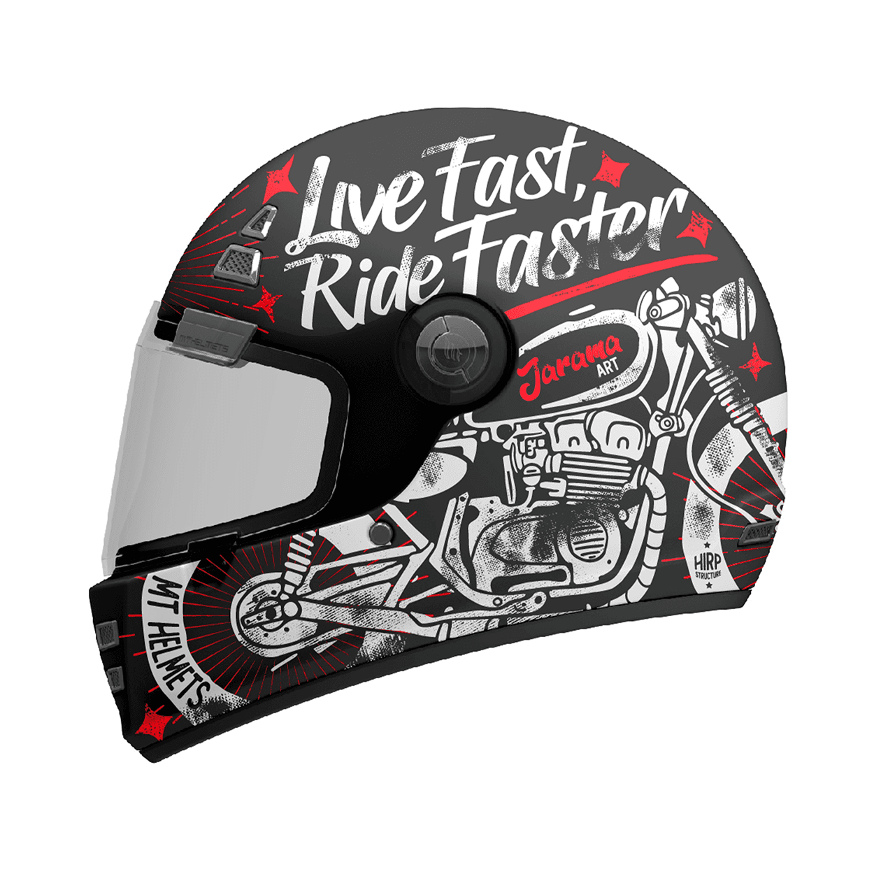 Image of Mt Jarama Sv Art Motorcycle Helmet Black/Red