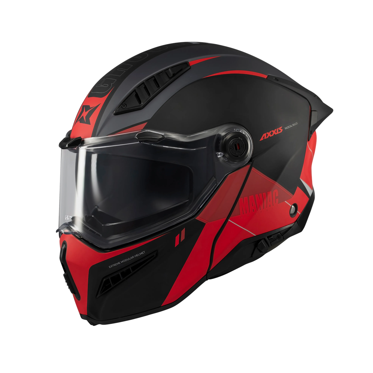 Axxis Ghostfighter Sv Maniac B5 – Black / Grey / Red Matt – Flip Up