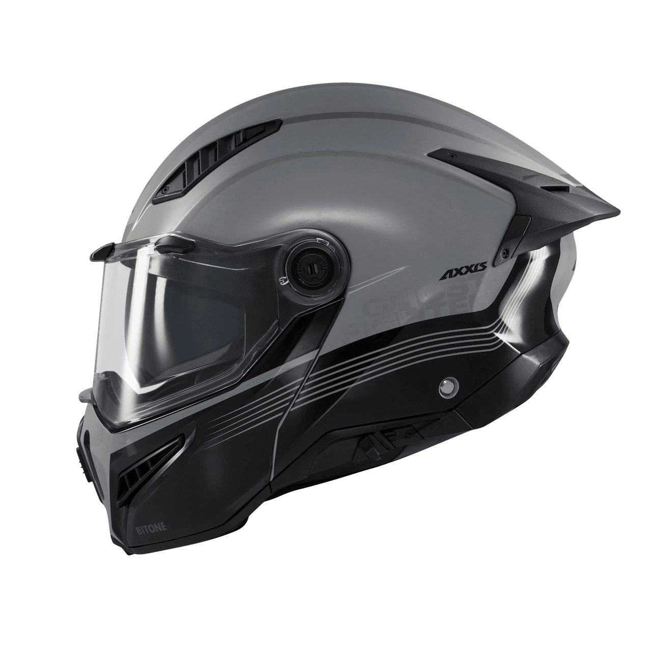 Axxis Ghostfighter Sv Bitone C2 – Grey / Black Gloss – Flip Up