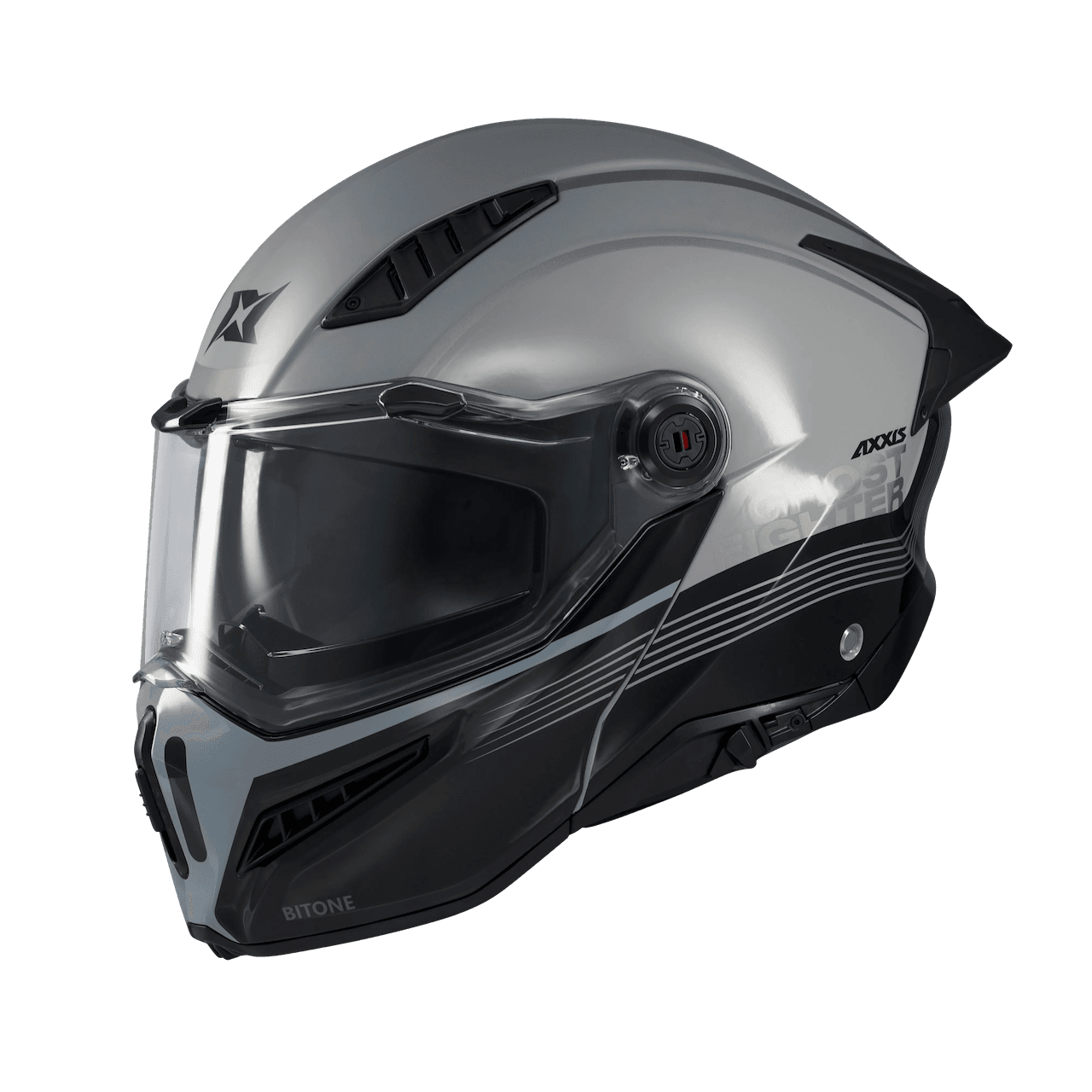 Axxis Ghostfighter Sv Bitone C12 – Grey / Black Matt – Flip Up