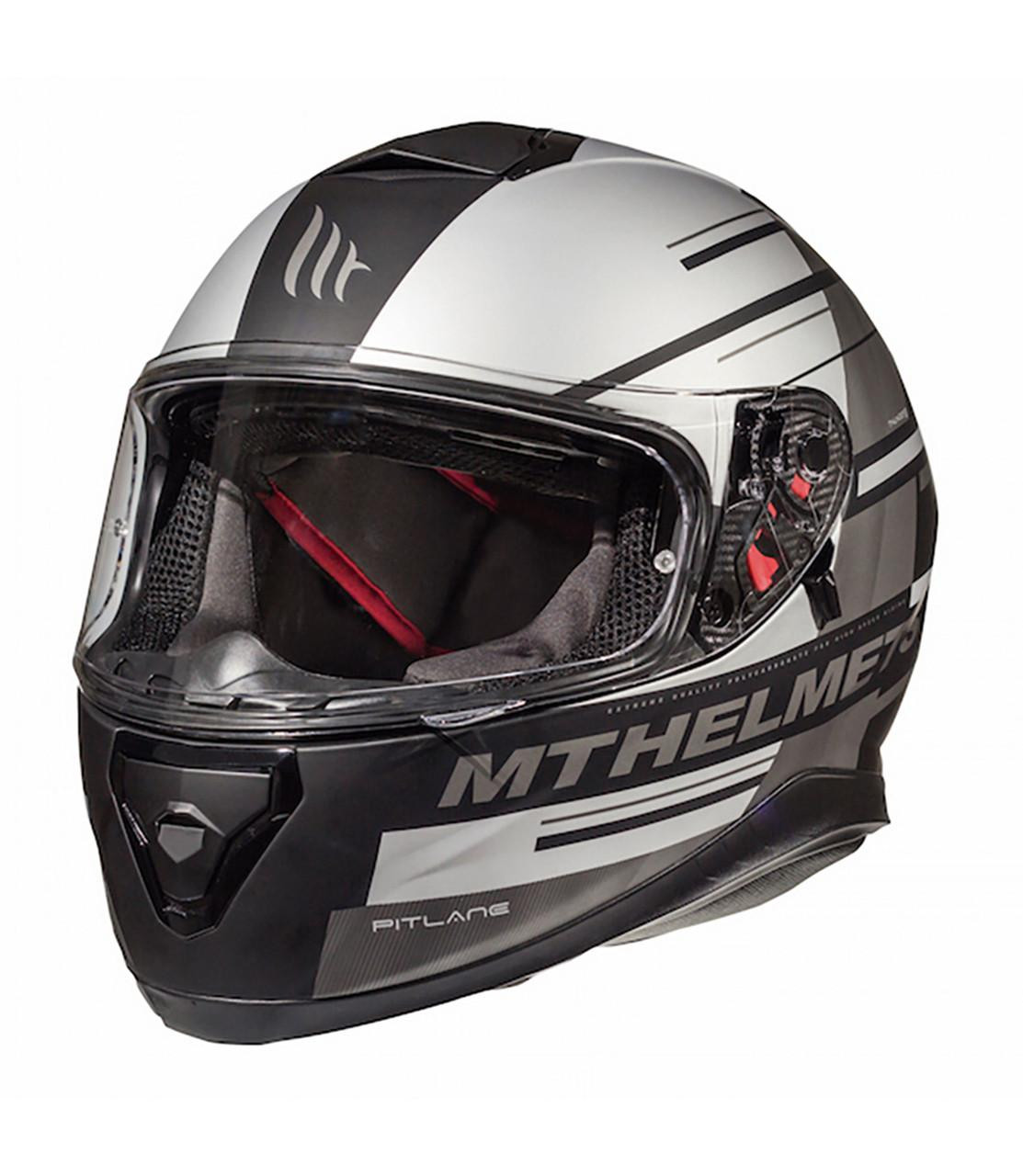 Image of Mt Thunder 3 Pitlane Full Face Motorcycle Helmet Grey