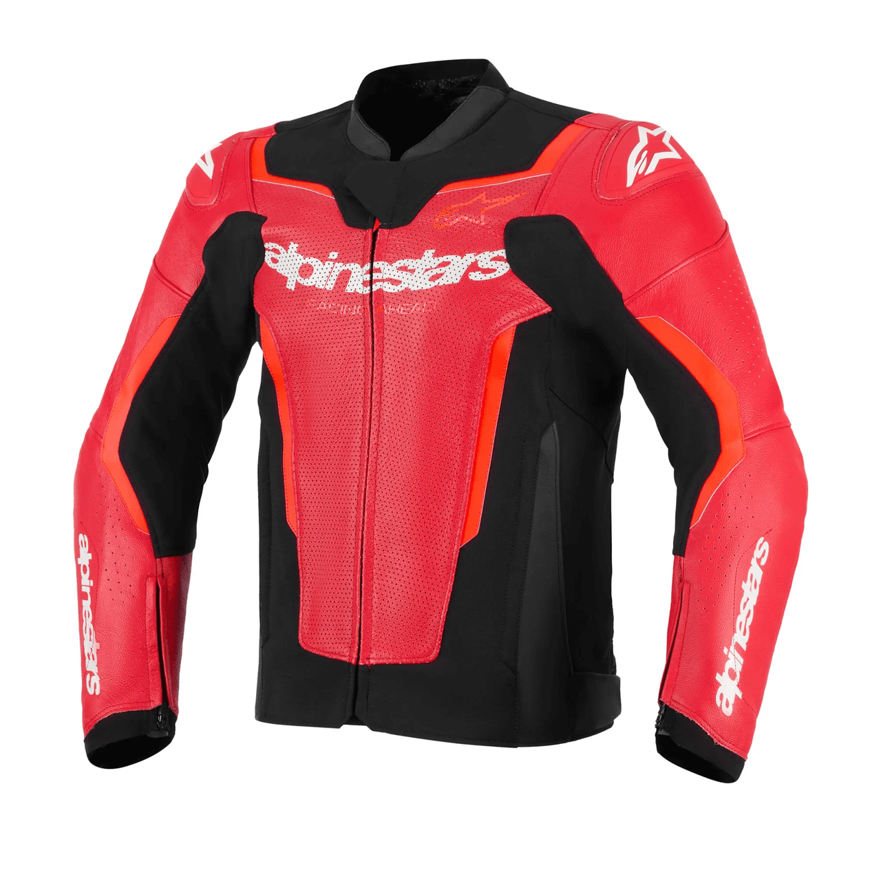 Alpinestars Gp Force V2 Airflow Leather Men’s Motorcycle Jacket – Red / Red Fluo