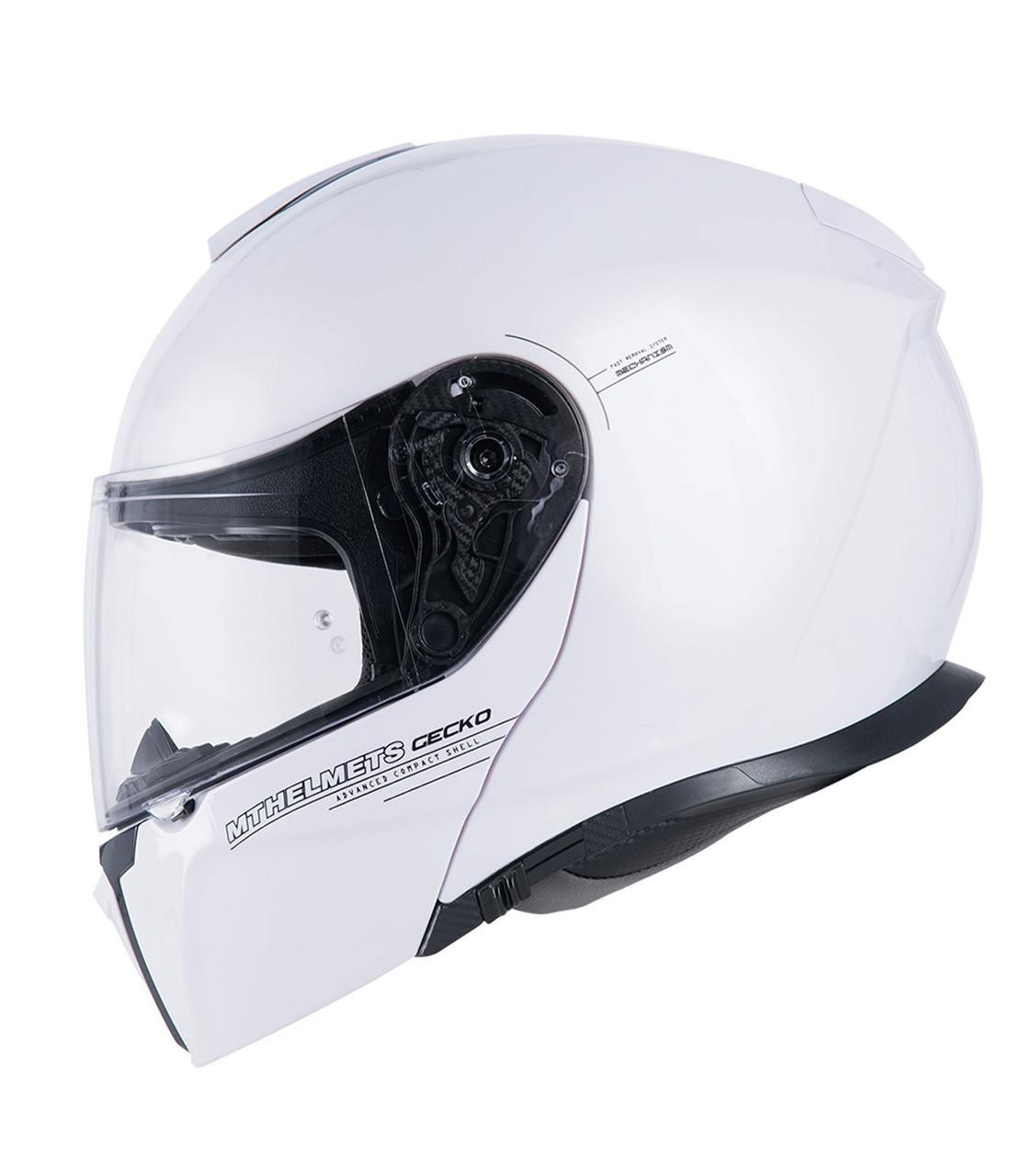 Image of Mt Gecko Flip Front Motorcycle Helmet White
