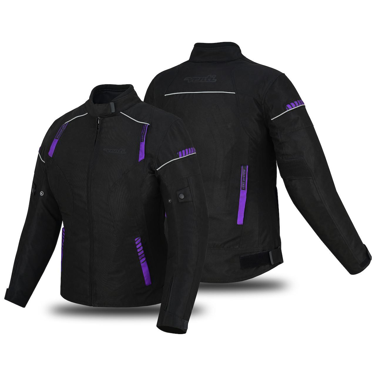 Venti Track Sport Waterproof Ladies Textile Motorcycle Jacket Blk/Purple