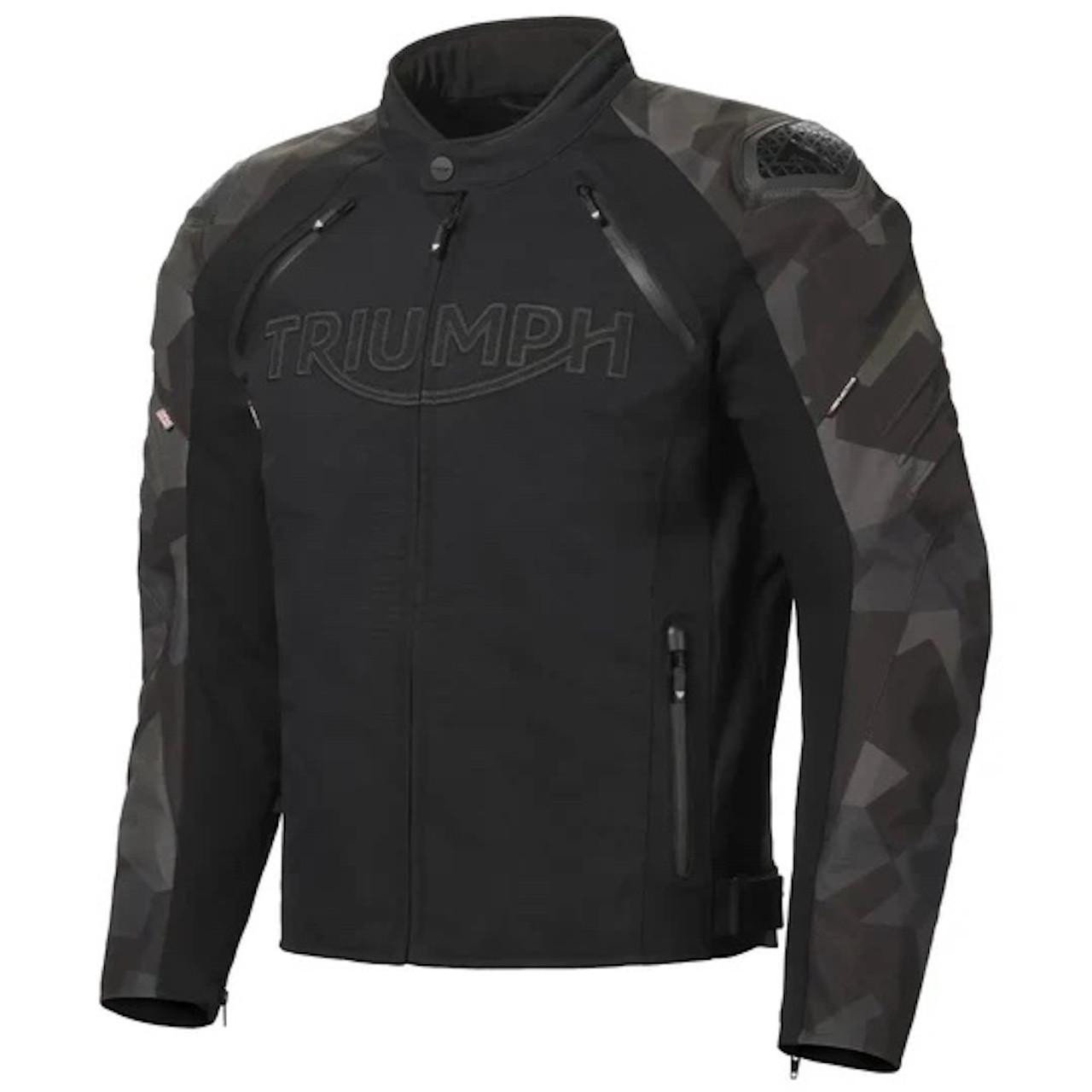 Triumph Triple Sports Tritech Motorcycle Jacket – Black / Camo | Triumph Motorcycle Clothing