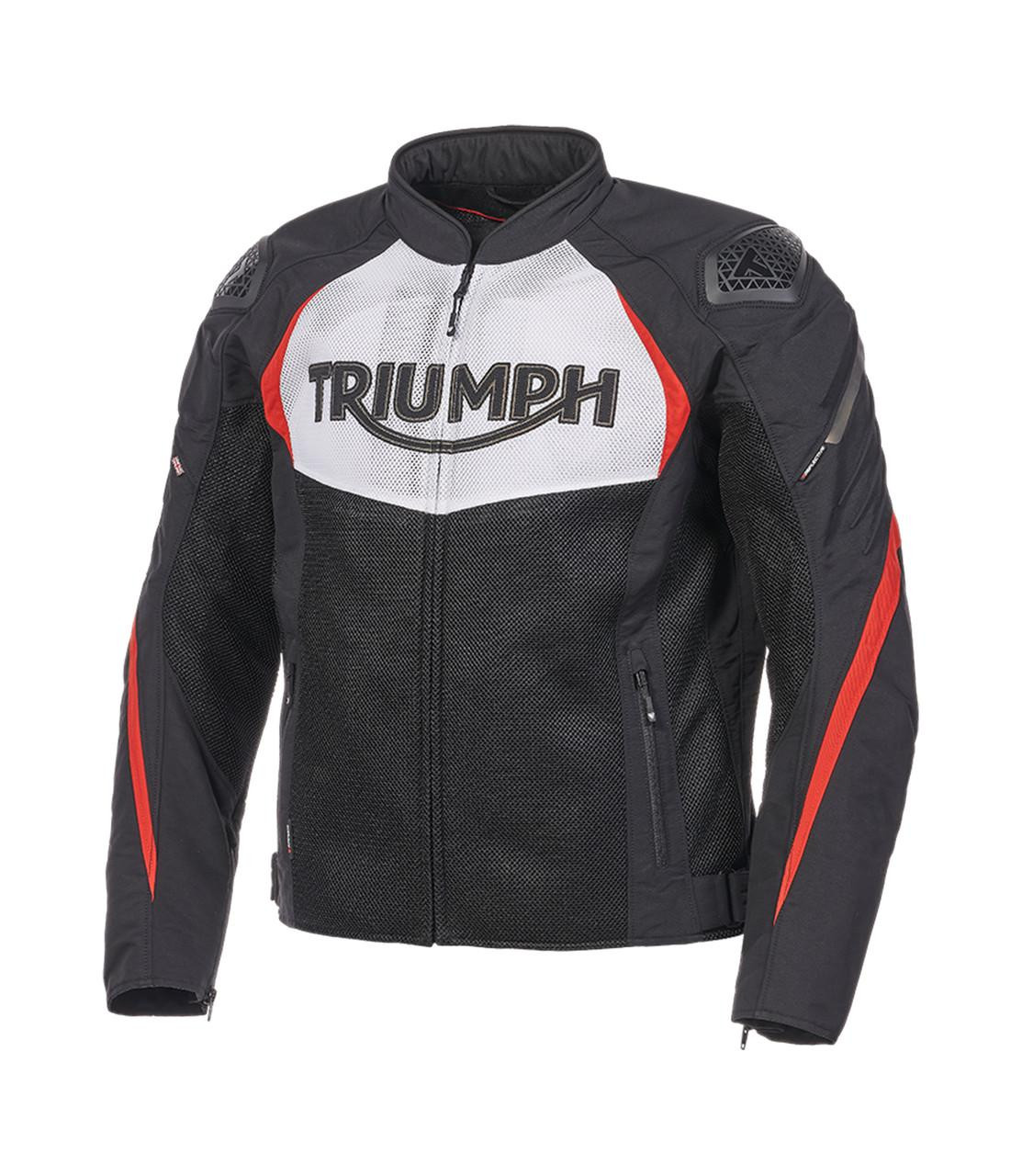 Triumph Triple Sports Summer Mesh Motorcycle Jacket White Red | Triumph Motorcycle Clothing