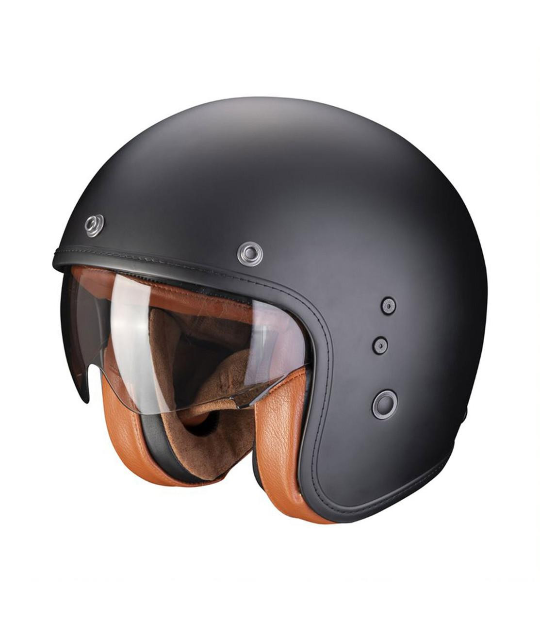 Image of Scorpion Exo-Belfast Evo Luxe Open Face Motorcycle Helmet Matt Black