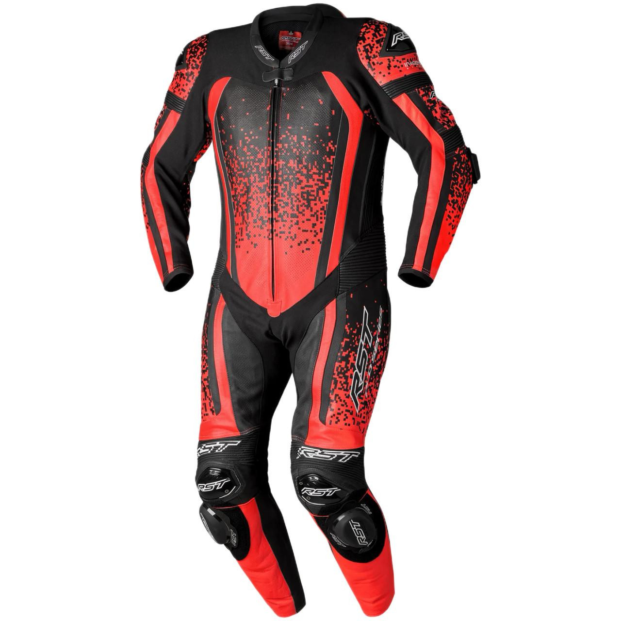 Rst Pro Series Evo Airbag Ce Mens Leather Suit Flo Red /Black/Flo Red