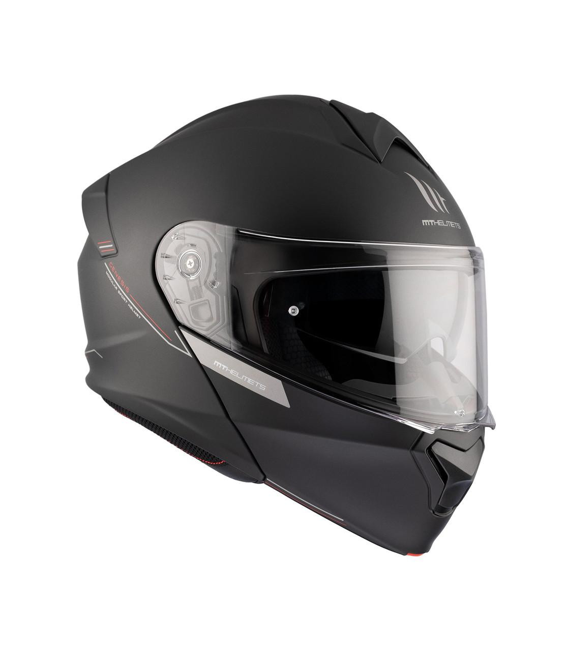 Image of Mt Genesis Flip Front Motorcycle Helmet Matt Black