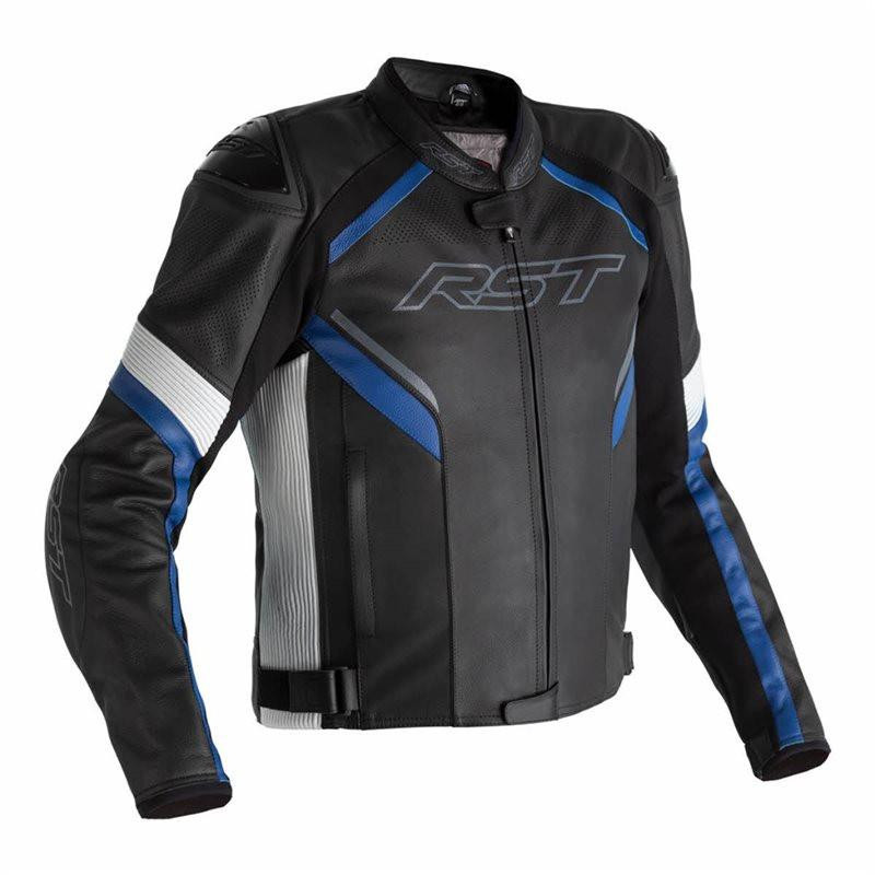 Rst Sabre Ce Leather Motorcycle Jacket 2530 – Black / White / Blue