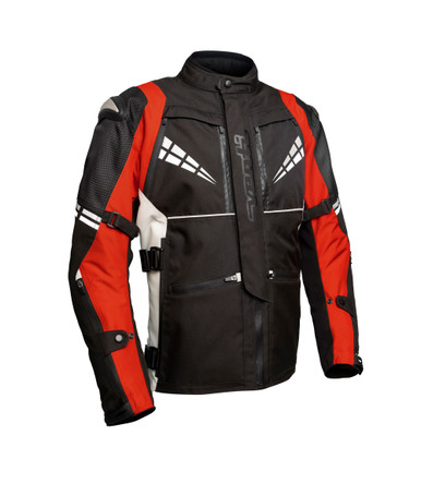 VENTI CHANNEL WATERPROOF TEXTILE JACKET BLACK GREY RED