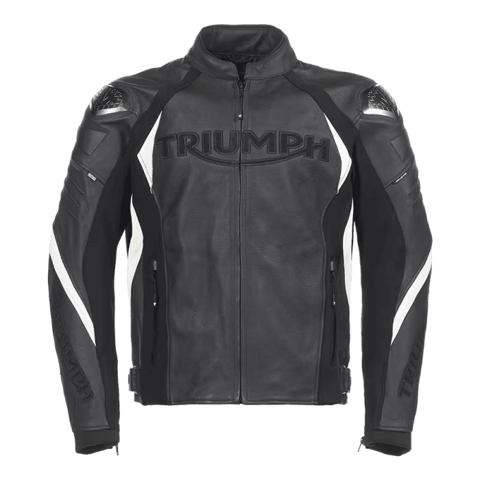 Triumph Triple Leather Motorcycle Jacket Black | Triumph Motorcycle Clothing