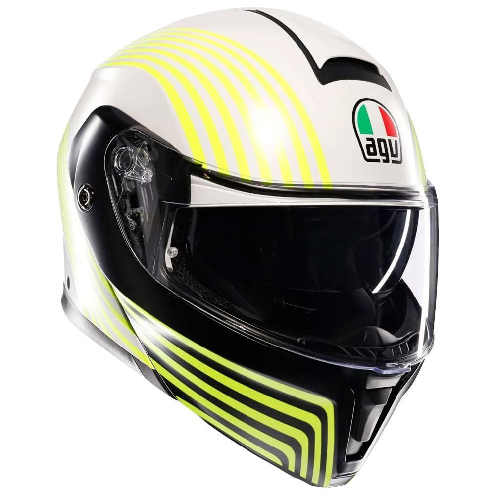 Agv Streetmodular Iseo – Matt White / Black / Fluo Yellow – Flip Front