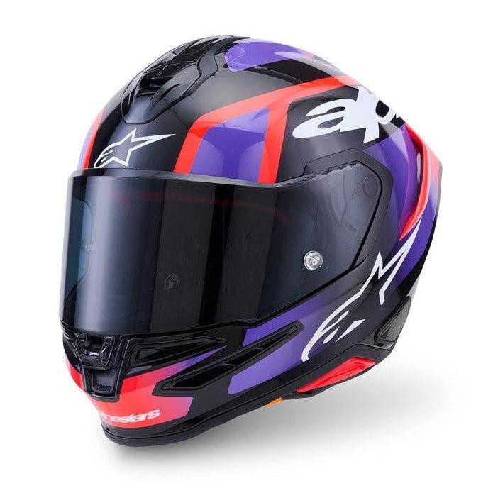 Alpinestars S-R7 Lumen – Black / Purple / Red Fluo / White Glossy – Full Face Motorcycle Helmet