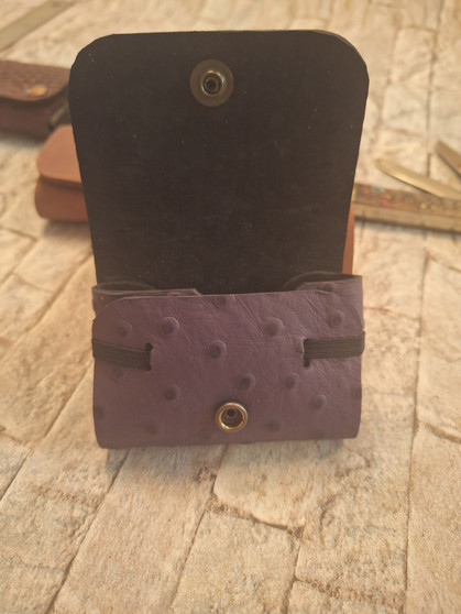 Purple Ostrich Embossed Wallet