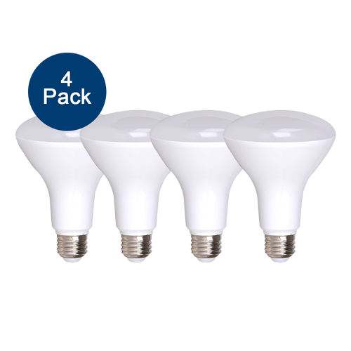 4-Pack Dimmable LED BR30, 8W (65W eqv), 2700K