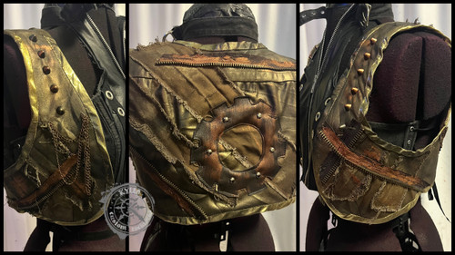 Steampunk jacket bolero vest size XL genuine leather