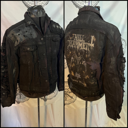 Denim and leather jacket with Hellhammer patch size L