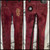 Red hand-dyed women's jeans with Jelling print viking art size 29 women's 6