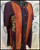 Eggplant linen crepe dress with Viking art and ornate trim size 3XL-4XL