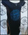 Blue cotton dress with ornate collar and Viking Age art in blue size S-M Blue cotton dress with ornate collar and Viking Age art in blue size S-M