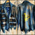 OCEANIA - Kraken distressed blue lambskin leather jacket size L / XL unisex kylla leather jacket custom rock wear