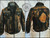 VIKING denim and leather jacket size M/L UNISEX gold with hand carved leather patch