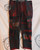 Red distressed denim and leather jeans size w34 ring jeans