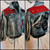 Stonewash denim and red leather jacket size unisex XL