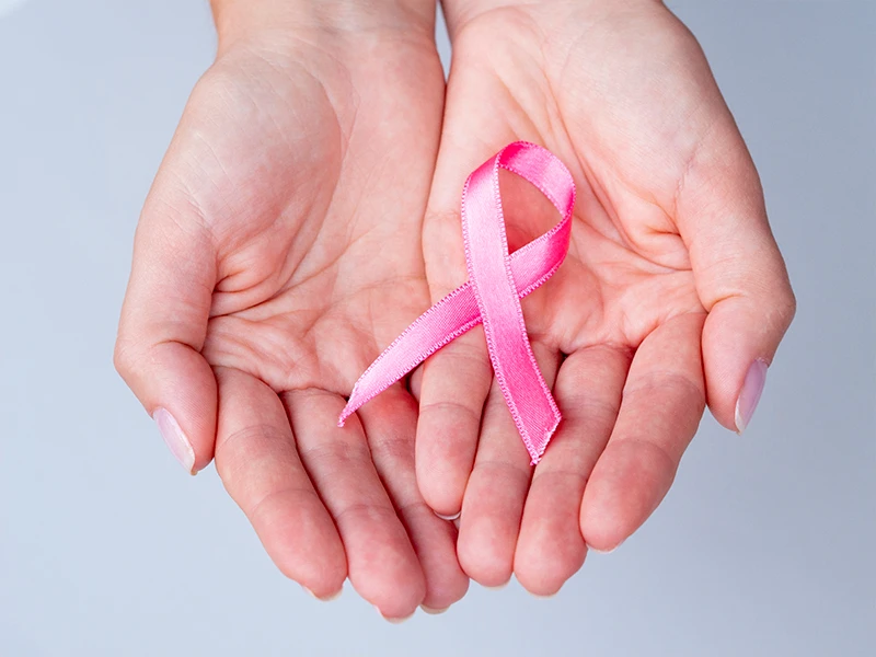 Lazo rosa de apoyo a la lucha contra el cáncer