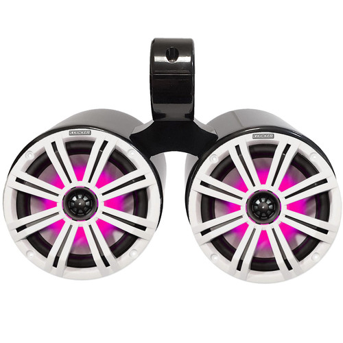 Wakeboarding Tower KICKER 6.5 inch LED Speaker and Black Bullet Pod Set COMBINED UNIT