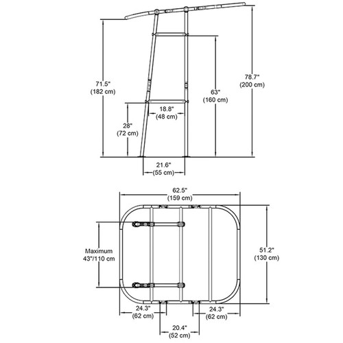 MAJOR Bimini T-top Fishing Boat Tower Rack Centre Sun Shade / Cover / Canopy