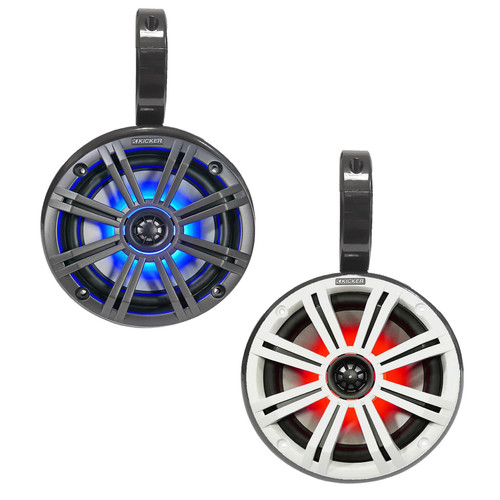 Wakeboarding Tower KICKER 6.5 inch LED Speaker and Black Bullet Pod Set SEPARATES Wakeboarding Tower KICKER 6.5 inch LED Speaker and Black Bullet Pod Set SEPARATES