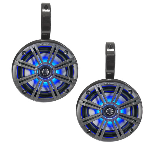 Wakeboarding Tower KICKER 6.5 inch LED Speaker and Black Bullet Pod Set SEPARATES