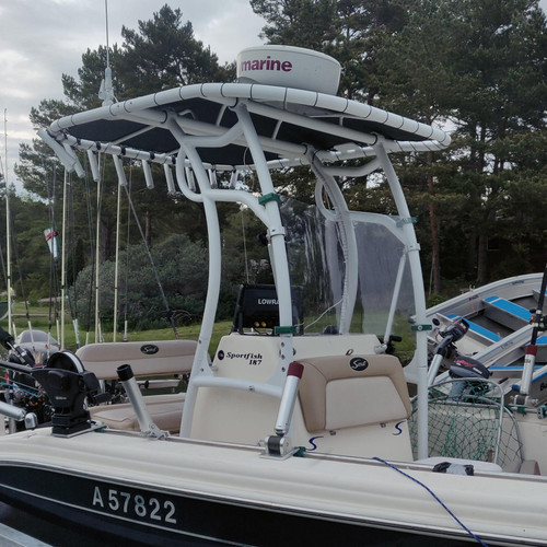 T600 Bimini White T-top Fishing Boat Centre Tower Shade / Cover / Canopy