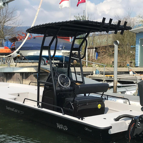 Snoop 510 Bimini Black T-top Fishing Boat Tower Centre Shade / Cover / Canopy