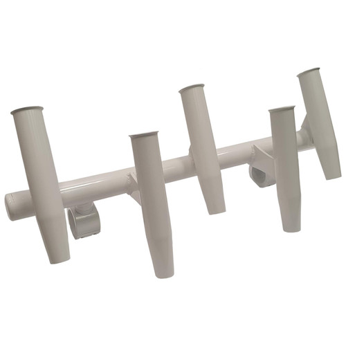 Galaxy White 5 Fishing Rod Pole Holder / Mount Bracket for Boat Tower, T-Top