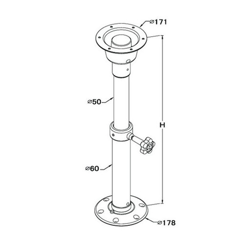 Adjustable Table Pedestal / Mount for Boat,  Marine or Motor Home
