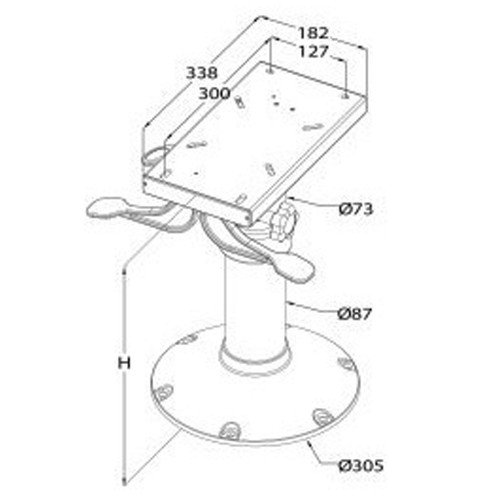 Galaxy Adjustable Seat Mount Pedestal with Locking Slide Seat for Boat, Marine