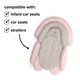 Diono Cuddle Soft 2-in-1 Baby Head Neck Body Support Pillow is compatible with infant car seats, car seats and stroller [Gray/Pink]